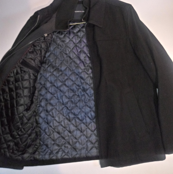 Tommy hilfiger black wool jacket mens size L - Picture 2 of 5